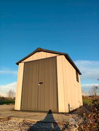 casetta giardino + trattorino + rasaerba 