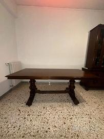 Tavolo rettangolare in legno di noce 6 sedie