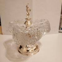 VINTAGE POSACENERE ARGENTO E CRISTALLO