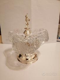 VINTAGE POSACENERE ARGENTO E CRISTALLO