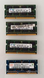 Lotto 4 RAM 2GB DDR3 1066 SODIMM 8GB Samsung hynix