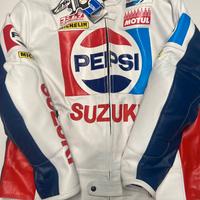 PEPSI SUZUKI MOTOGP MOTO GIACCA PELLE