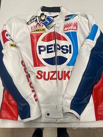 PEPSI SUZUKI MOTOGP MOTO GIACCA PELLE
