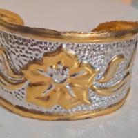 Bracciale Cuf,  metallo dorato e argentato