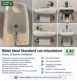 Bidet ideal standard con miscelatore