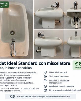 Bidet ideal standard con miscelatore