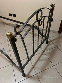 Letto Antracite ferro battuto pieno