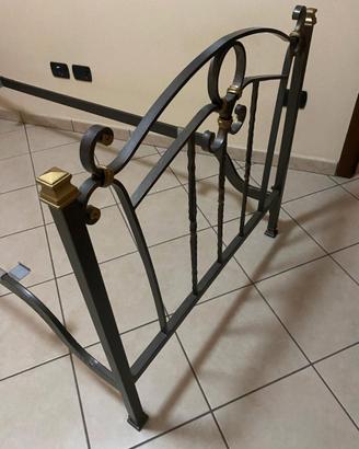 Letto Antracite ferro battuto pieno