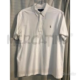 POLO UOMO RALPH LAUREN KNIT OXFORD BIANCA 100 COTO