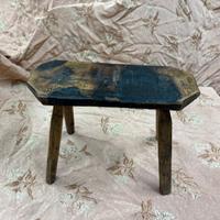 ANTICO SGABELLO DA MUNGITURA ORIGINALE DEL 1900