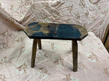 ANTICO SGABELLO DA MUNGITURA ORIGINALE DEL 1900