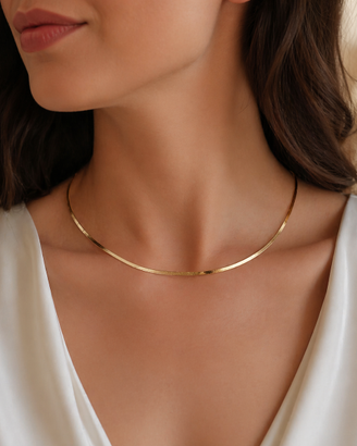 Collier maglia piattina in oro giallo 18kt (750)