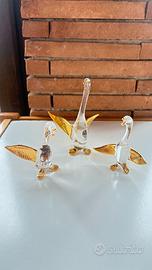 Figurine vetro stile Murano oro assortite