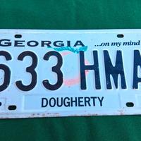 Targa auto vintage U.S.  Stato della Georgia 1998