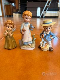 Lotto 3 Statuette Vintage in Porcellana