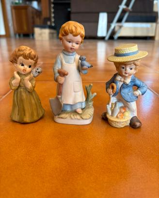 Lotto 3 Statuette Vintage in Porcellana