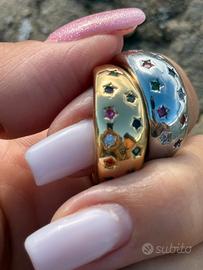 Due anelli giallo bianco