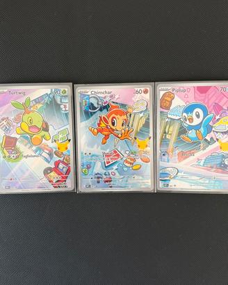 Carte Pokemon Trio starter 4a gen Ita NM