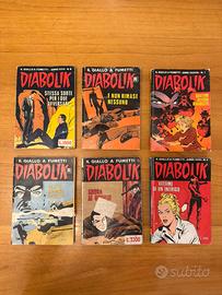 Lotto 6 fumetti Diabolik vintage