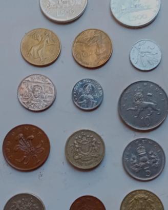 14 monete vintage  2 italiane 500 lire 12 inglesi