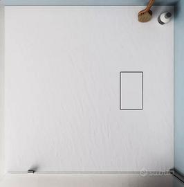 TAPPETO DOCCIA AD ANGOLO BIANCO ANTISCIVOLO 80X80CM