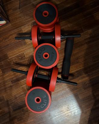 CCLIFE Set 2in1 Manubri e Bilanciere Multifunzione