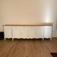 Credenza bianca con piano in rovere