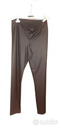 Leggins di pelle neri