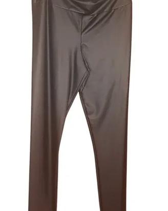 Leggins di pelle neri
