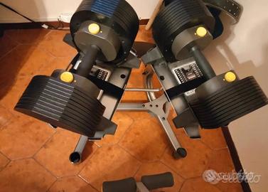 manubri regolabili a scatti  e panca 