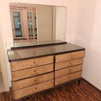 Cassettiera con specchio di modernariato 