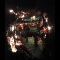 Presepe Natalizio con cascata e luci