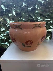 Portavaso terracotta smaltata