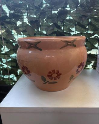 Portavaso terracotta smaltata