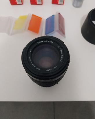 Obiettivo SIGMA 70-210 mm e rullini nuovi