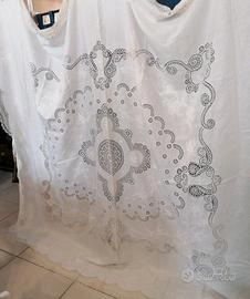 Copriletto matrimoniale in lino ecru'