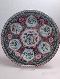 Piatto vintage 'Famille Rose' arte cinese