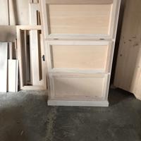 Scarpiera in legno con 3 ribalte