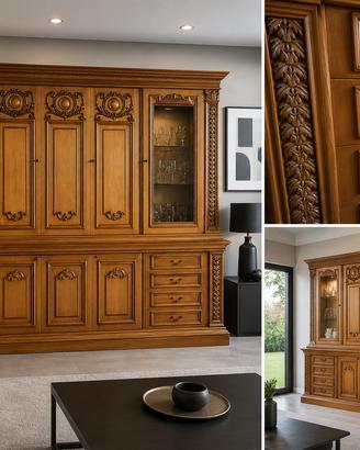Credenza in noce intarsiata