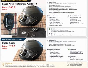 Casco moto con o senza interphone