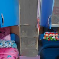 cameretta x bambini colore blu e viola a ponte 