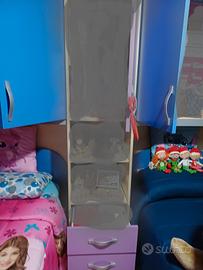 cameretta x bambini colore blu e viola a ponte 