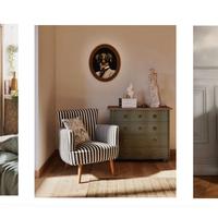 Cassettiera a 4 - Verde Kaki e Oro + Specchio