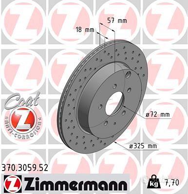 2 Discofreno ZIMMERMANN MAZDA, CX-7, CX-9