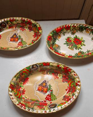 Set 3 Vassoi Natalizi in Plastica Rigida