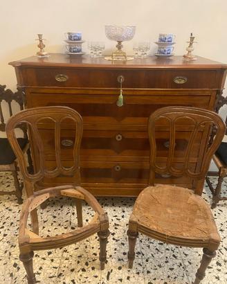Sedie Umbertine restaurate - da rivestire