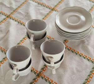 Servizio caffè da 6, ceramica bianca