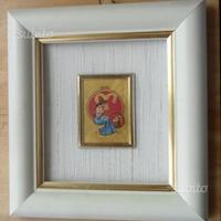 Piccolo quadretto con cromolitografia d'arte su fo