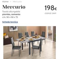 Tavolo allungabile nuovo grigio