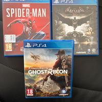 Spiderman / Batman Arkham Knight / Ghost Recon PS4